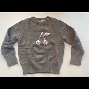 Authentic BONPOINT Girls Grey Sequin Cherry Sweater - Size 3 years